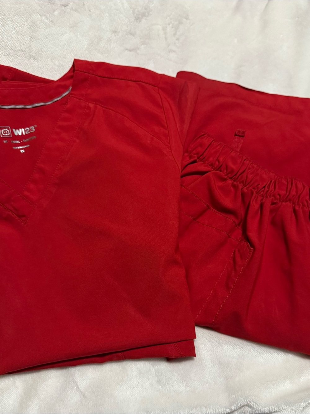 Wonder Wink Red Medical Scrub Top and Pants